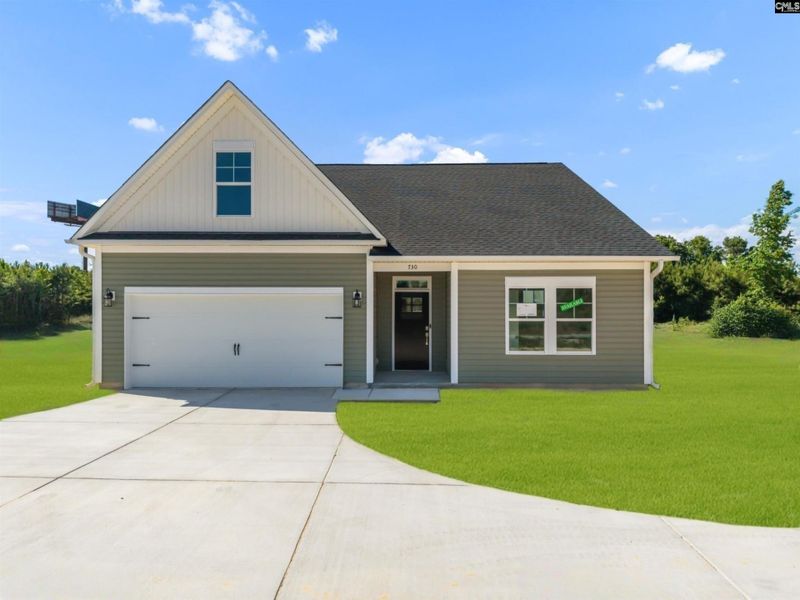 Front exterior of a new home in Beulah Church Road, Camden, SC, highlighting curb appeal (Image 1).