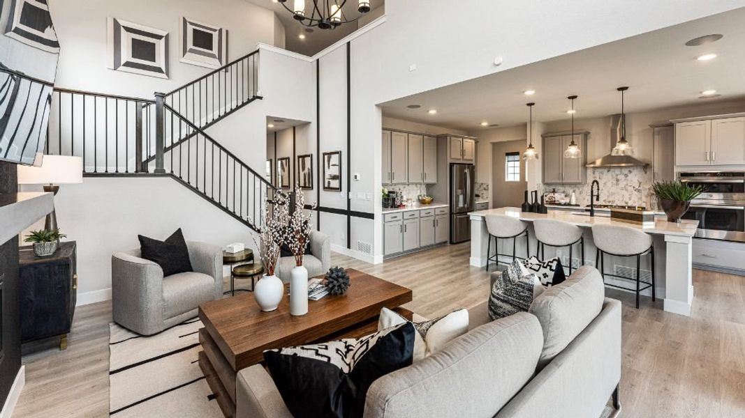 Furnished interior view inside a new home in The Aurora Highlands, Aurora (Image 11). Furnished interior view inside a new home in The Aurora Highlands, Aurora (Image 11).