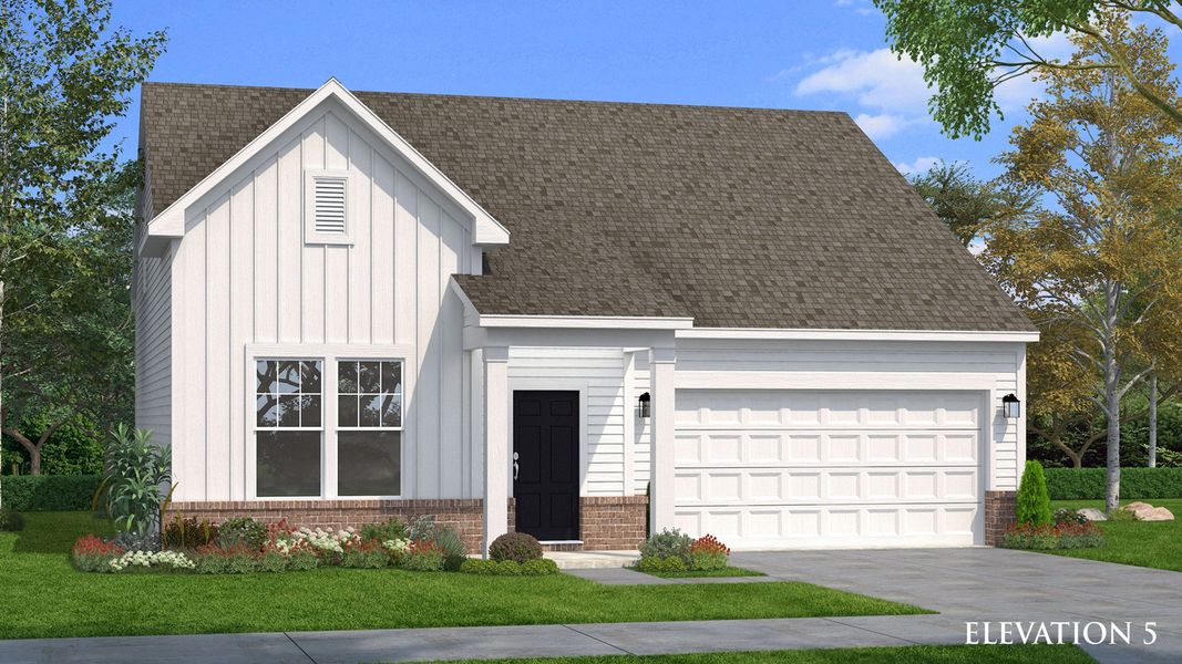 Representative exterior photo of a completed home built from the Fairfield by DRB Homes in Bellerose, Gibsonville, NC (Image 8). Representative exterior photo of a completed home built from the Fairfield by DRB Homes in Bellerose, Gibsonville, NC (Image 8).