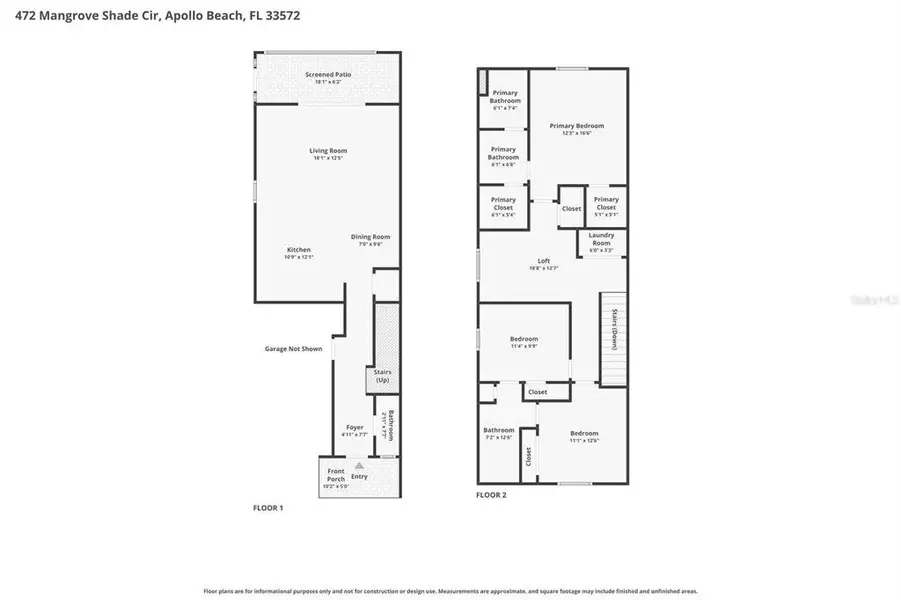 2D floor plan layout of this home in Mangrove Point, Apollo Beach, FL (Image 4).