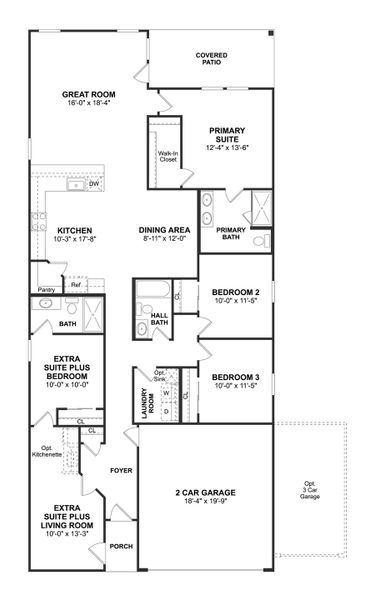 2D floor plan layout for the Orinoco ESP II by K. Hovnanian® Homes in Aspire at River Ranch Trails, Dayton, TX (Image 3). 2D floor plan layout for the Orinoco ESP II by K. Hovnanian® Homes in Aspire at River Ranch Trails, Dayton, TX (Image 3).