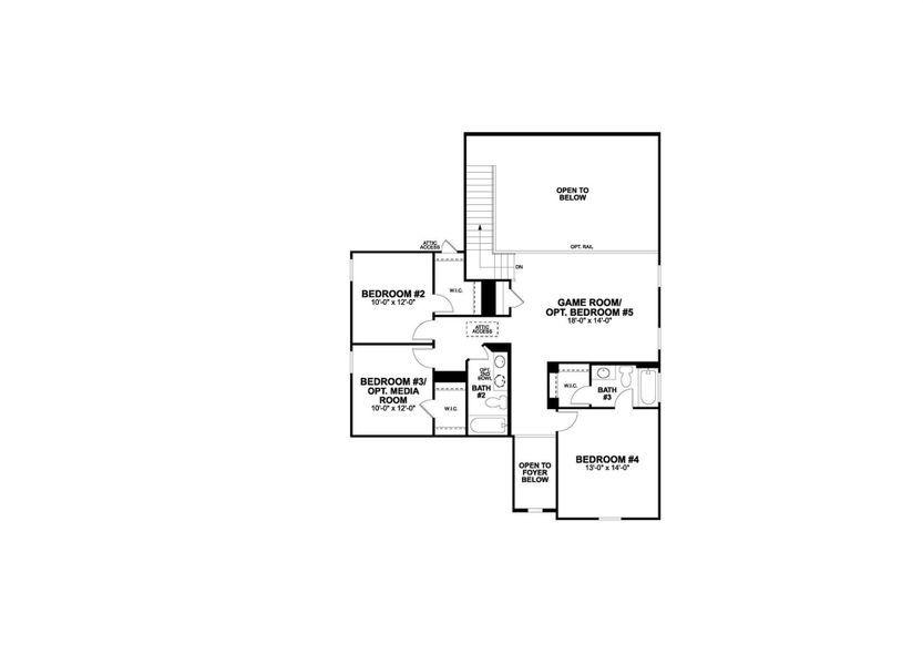2D floor plan layout of this home in Colony at Cole Springs, Buda, TX (Image 3).