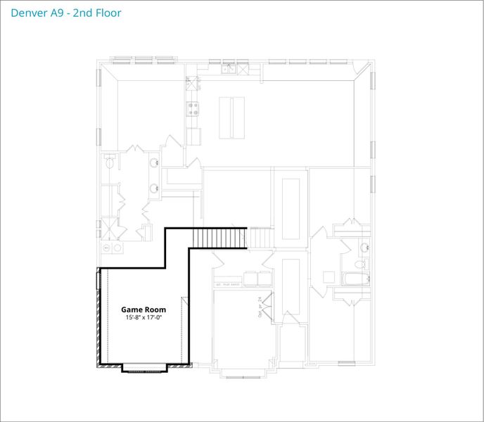 2D floor plan layout for the Denver by John Houston Homes in The Retreat, Waxahachie, TX (Image 7). 2D floor plan layout for the Denver by John Houston Homes in The Retreat, Waxahachie, TX (Image 7).