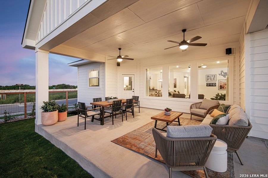 Exterior details and patio area of a home in The Crossvine 55’, Schertz (Image 3). Exterior details and patio area of a home in The Crossvine 55’, Schertz (Image 3).