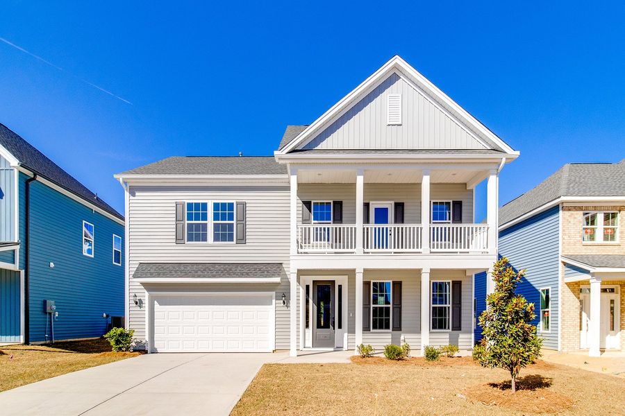 Front exterior of a new home in Hendrix Farms, Lexington, SC, highlighting curb appeal (Image 1).