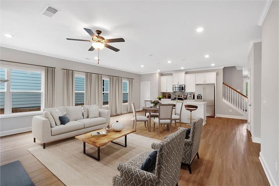 Furnished interior view inside a new home in Heritage Pointe at The Georgian, Villa Rica (Image 29).