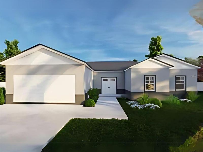 Front exterior of a new home in , Lehigh Acres, FL, highlighting curb appeal (Image 1). Front exterior of a new home in , Lehigh Acres, FL, highlighting curb appeal (Image 1).