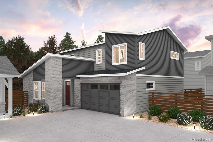 Front exterior of a new home in , Aurora, CO, highlighting curb appeal (Image 1).
