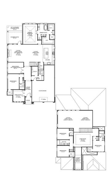 2D floor plan layout of this home in Sienna, Missouri City, TX (Image 4).