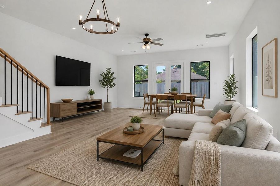 Living area example layout.