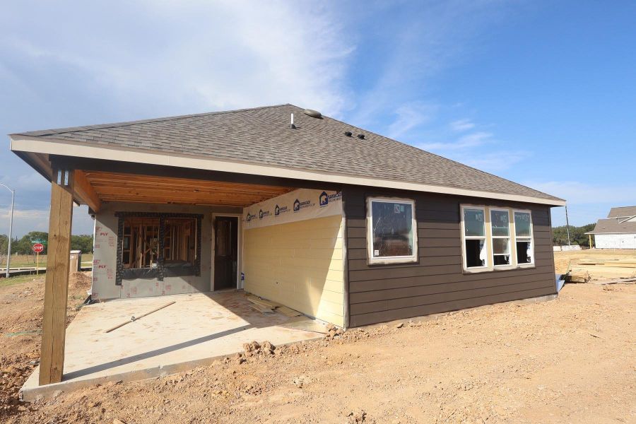 Backyard with covered patio - still under construction!