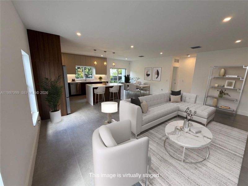 Furnished interior view inside a new home in , Miami (Image 9).