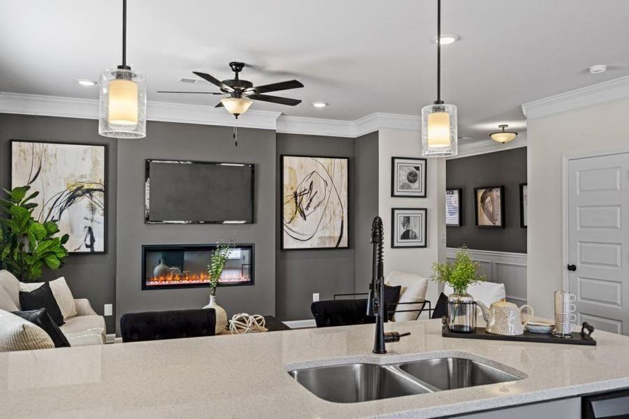 Furnished interior view inside a new home in Townes At The Stiles, Cartersville (Image 3). Furnished interior view inside a new home in Townes At The Stiles, Cartersville (Image 3).