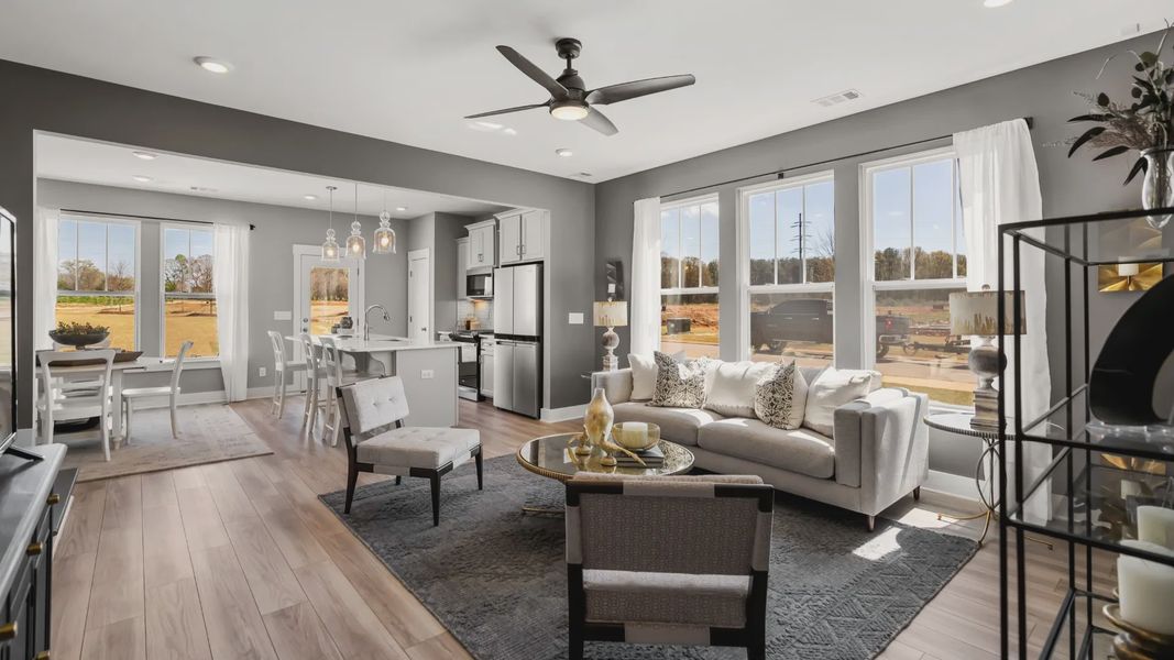 Luxe 2 story townhomes with garage,  elevated ceilings, walk-in closets, & 9-foot kitchen island near Downtown Greenville, SC