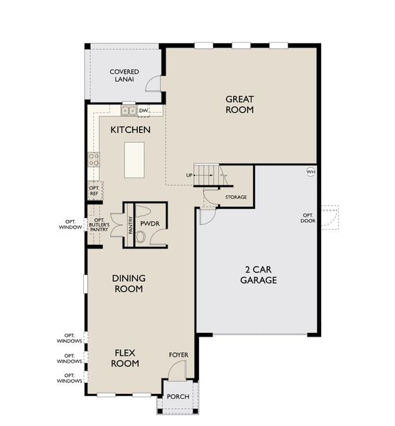 2D floor plan layout for the Griffin by Ashton Woods in Oakfield Trails Traditional, Parrish, FL (Image 4).