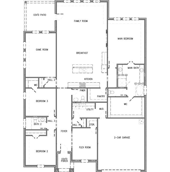 2D floor plan layout for the The Vickery by Lillian Custom Homes in Polo Ridge, Forney, TX (Image 5).