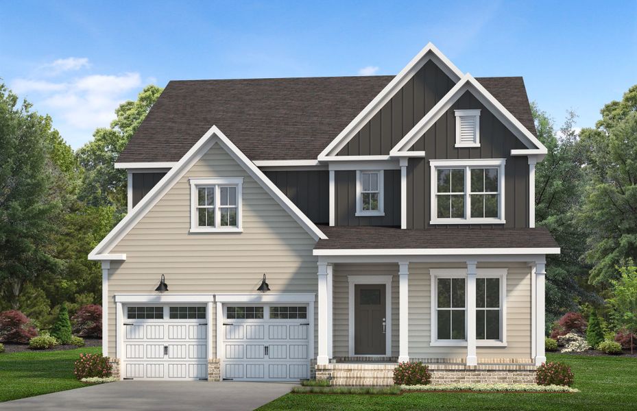 Representative exterior photo of a completed home built from the Continental by Pulte Homes in Mailman Post, Knightdale, NC (Image 19).