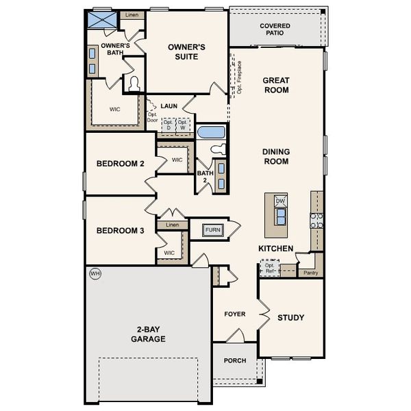 2D floor plan layout of this home in Northshore, Kingsland, GA (Image 2). 2D floor plan layout of this home in Northshore, Kingsland, GA (Image 2).