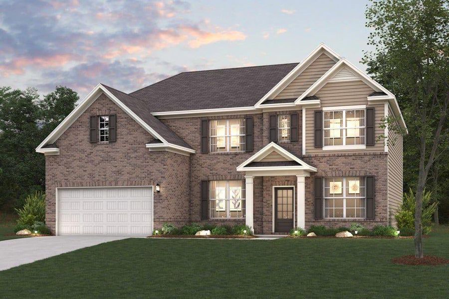 Front exterior of a new home in Parkview Estates, South Fulton, GA, highlighting curb appeal (Image 1). Front exterior of a new home in Parkview Estates, South Fulton, GA, highlighting curb appeal (Image 1).