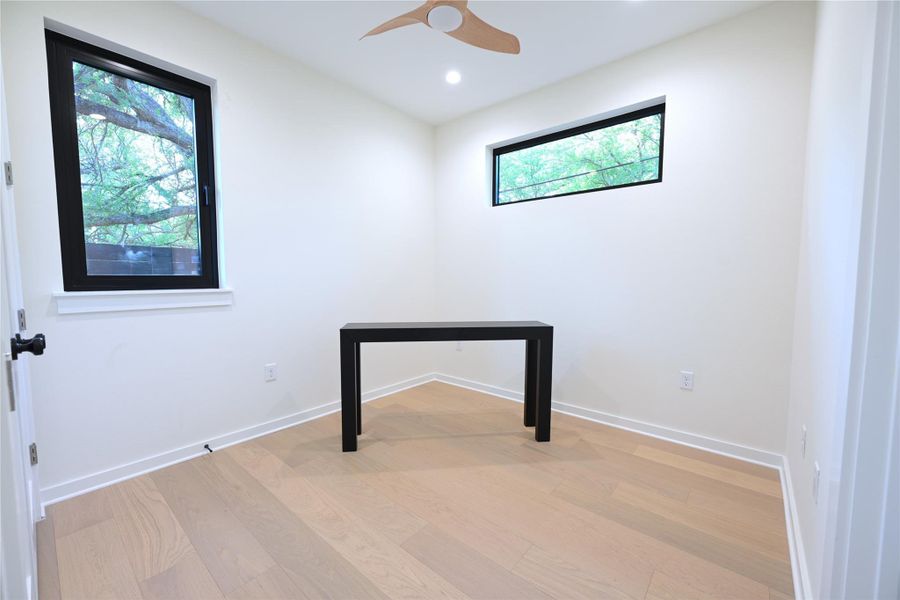 The bedroom in 1st floor can be used as study as well, it has a closet and private entry to a full bathroom