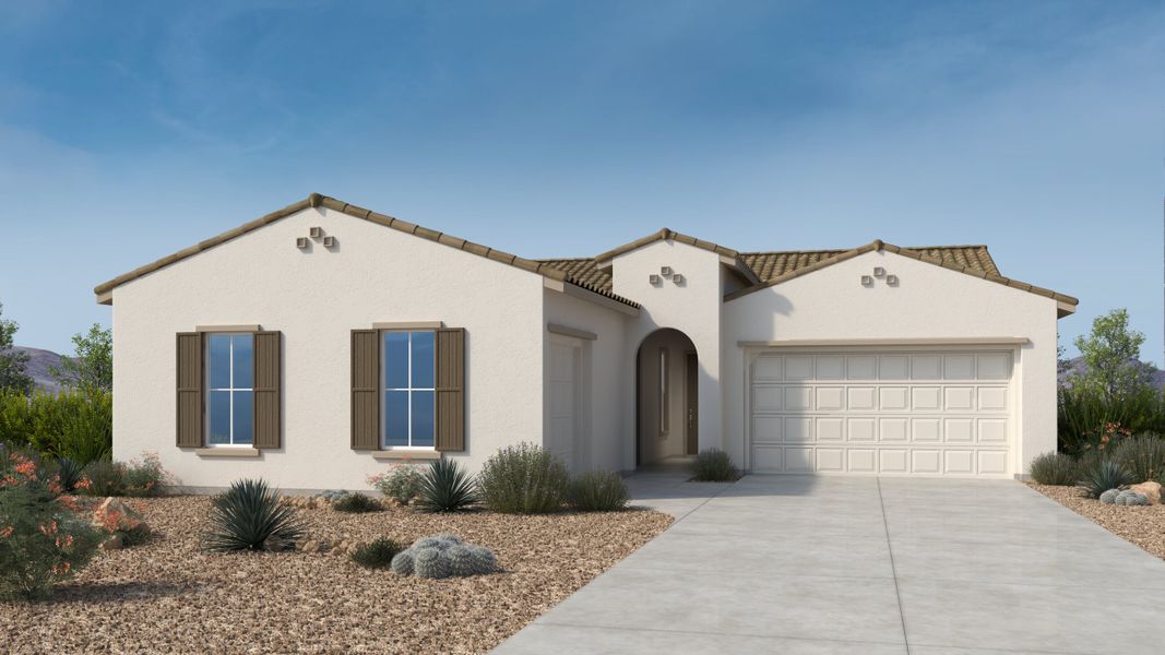 Front exterior of a new home in Verdin, Phoenix, AZ, highlighting curb appeal (Image 1). Front exterior of a new home in Verdin, Phoenix, AZ, highlighting curb appeal (Image 1).