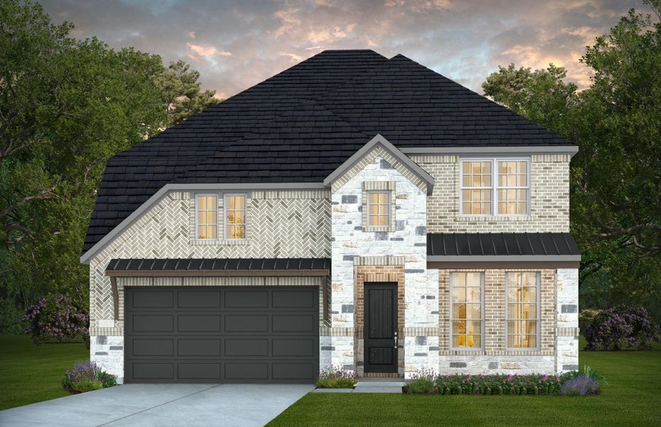 Representative exterior photo of a completed home built from the Hillsboro by Pulte Homes in Blue Creek Trails, Richmond, TX (Image 14). Representative exterior photo of a completed home built from the Hillsboro by Pulte Homes in Blue Creek Trails, Richmond, TX (Image 14).