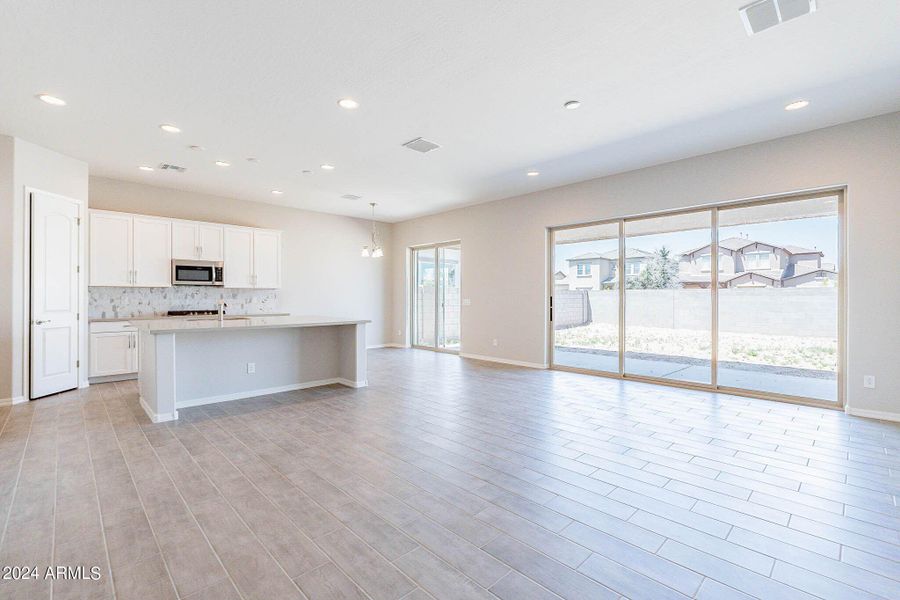 Great room with large sliding glass door