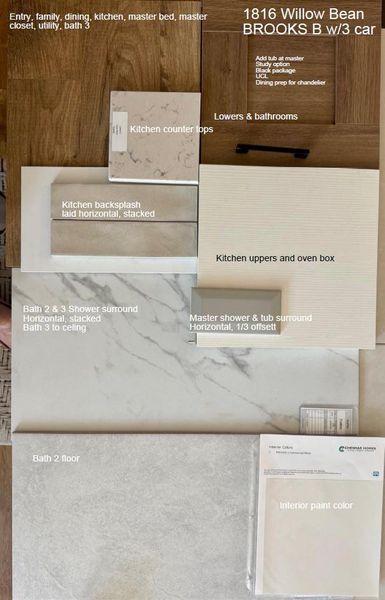 Interior Finishes Selection. Presenting material and color choices for the property's interior surfaces Interior Finishes Selection. Presenting material and color choices for the property's interior surfaces