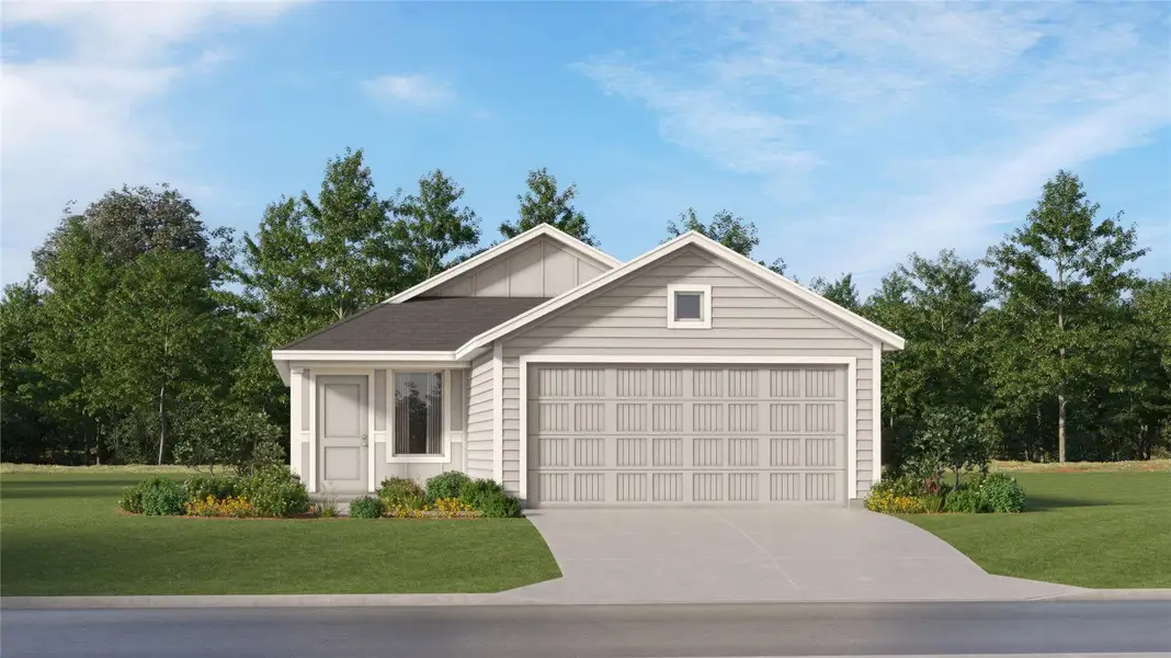 Front exterior of a new home in Cool Water at Sonterra, Jarrell, TX, highlighting curb appeal (Image 23).