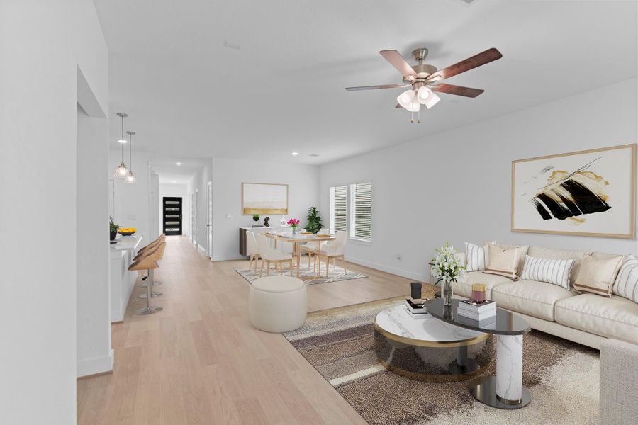 Amazing carefree large plank vinyl flows into the family area, casual dining and into the wonderful gourmet kitchen.  Home is virtual stage to show you the true beauty of this new CastleRock Communities Home.  This home is calling your name, so make that call!