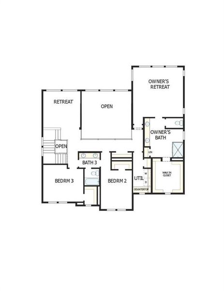 2D floor plan layout of this home in Settingdown Farms, Cumming, GA (Image 3).