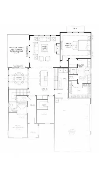 2D floor plan layout for the Huntley by Classica Homes in Riverchase Estates, Lancaster, SC (Image 4).