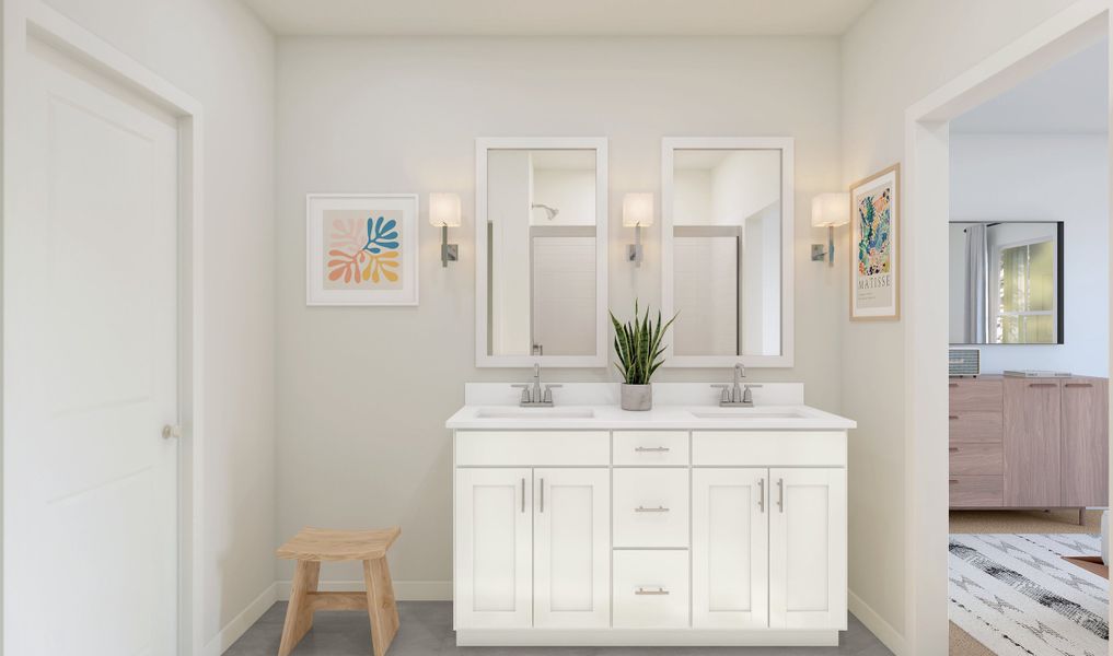 Primary bath with dual sinks