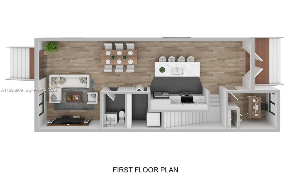 2D floor plan layout of this home in , Miami, FL (Image 2).