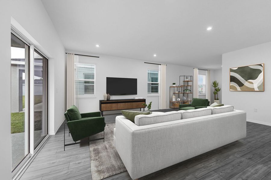 Open Family Room with Lanai Access