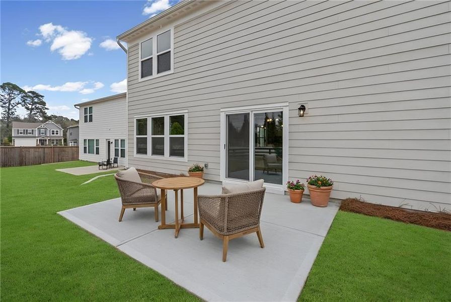 Exterior details and patio area of a home in Crossvine Estates, Braselton (Image 30).