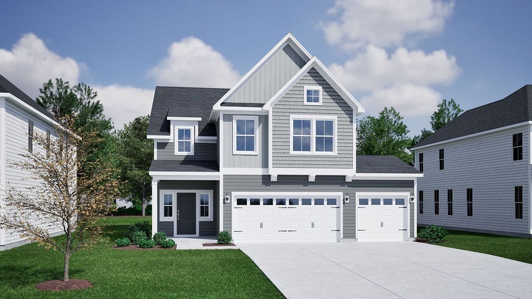 Representative exterior photo of a completed home built from the Dabney - Vanguard Collection by Mungo Homes in Porter Ridge, Elgin, SC (Image 19).