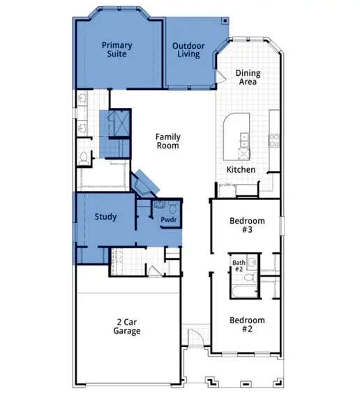 2D floor plan layout of this home in Landmark, Denton, TX (Image 2).