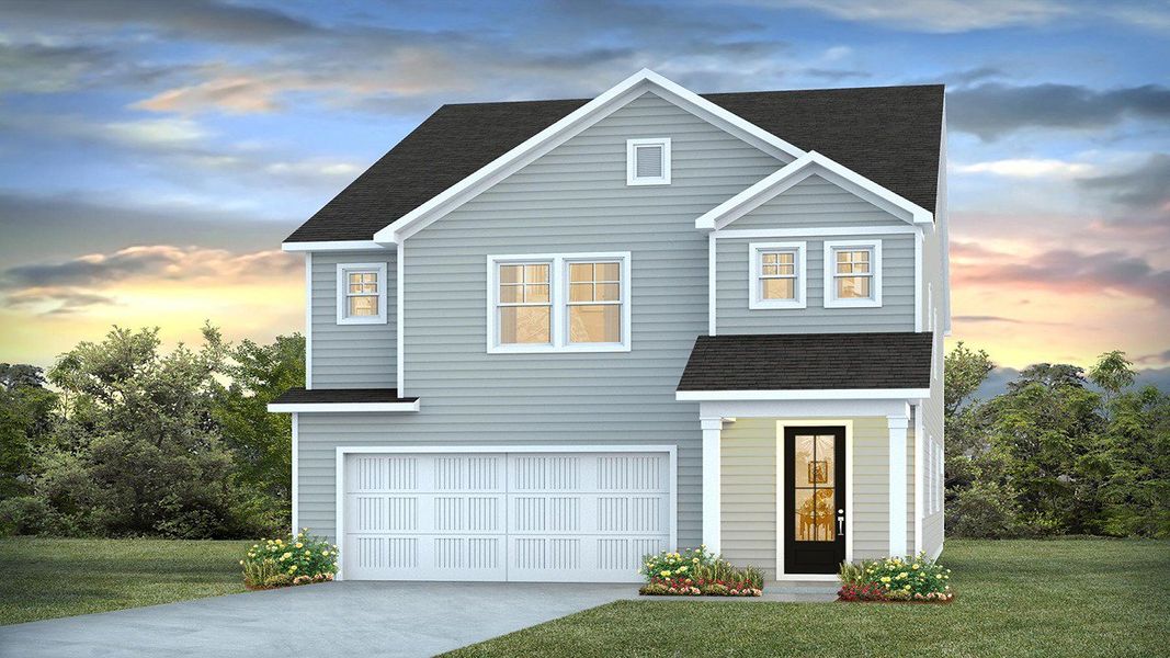 Representative exterior photo of a completed home built from the Plan by D.R. Horton in Sheep Island, Summerville, SC (Image 1).