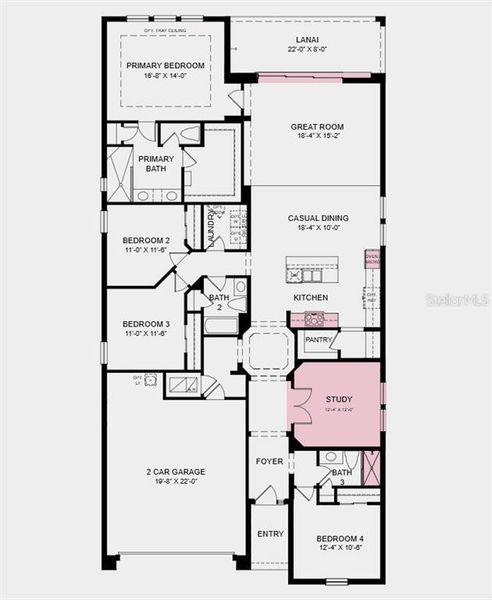 2D floor plan layout of this home in Colbert Landings, Palm Coast, FL (Image 2). 2D floor plan layout of this home in Colbert Landings, Palm Coast, FL (Image 2).