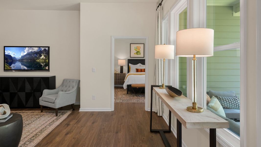 Furnished interior view inside a new home in The Villas at Kinsley, Jamestown (Image 10).