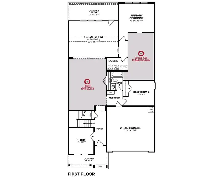 2D floor plan layout of this home in Saratoga, Aubrey, TX (Image 2).
