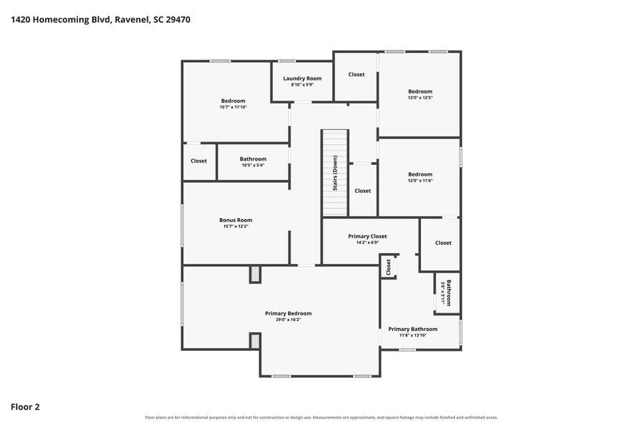 2D floor plan layout of this home in Homecoming, Ravenel, SC (Image 6).