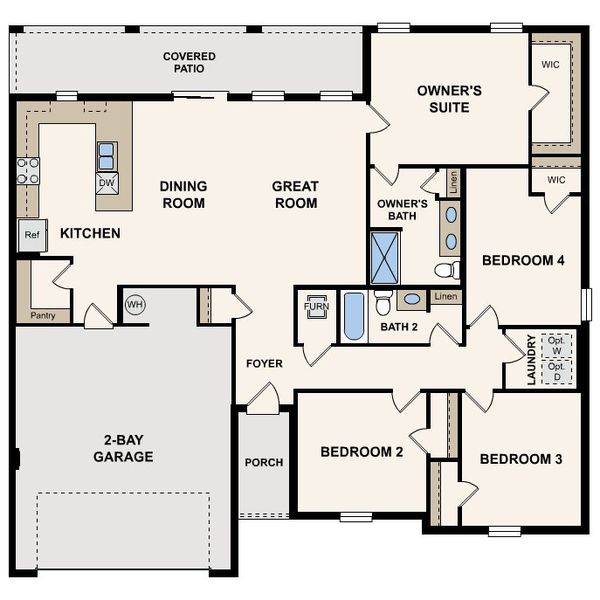 2D floor plan layout for the Ocala by Century Complete in Marion Oaks, Ocala, FL (Image 3).
