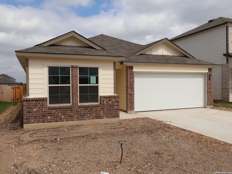 Front exterior of a new home in Meadows at Clear Springs, New Braunfels, TX, highlighting curb appeal (Image 19).