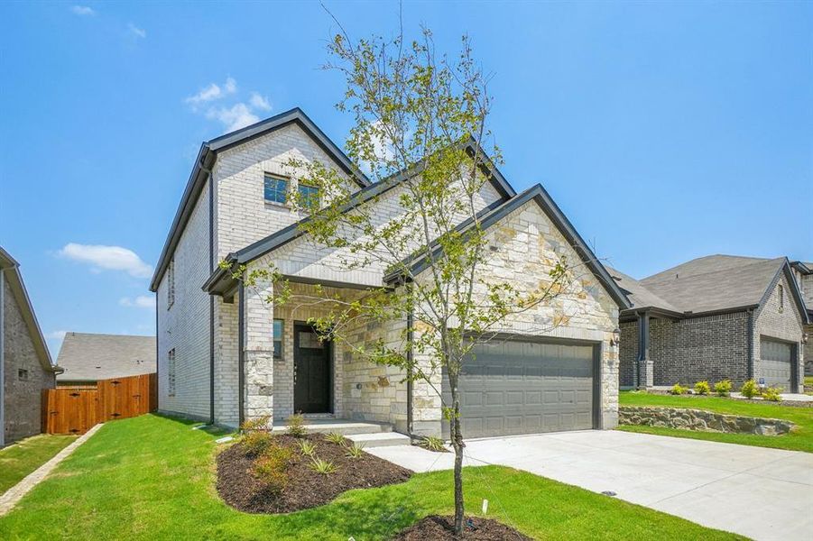 Front exterior of a new home in Simpson Crossing - Spring Series, McKinney, TX, highlighting curb appeal (Image 24).