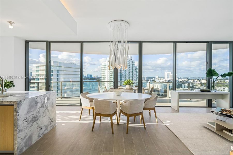 Furnished interior view inside a new home in Five Park, Miami Beach (Image 9).