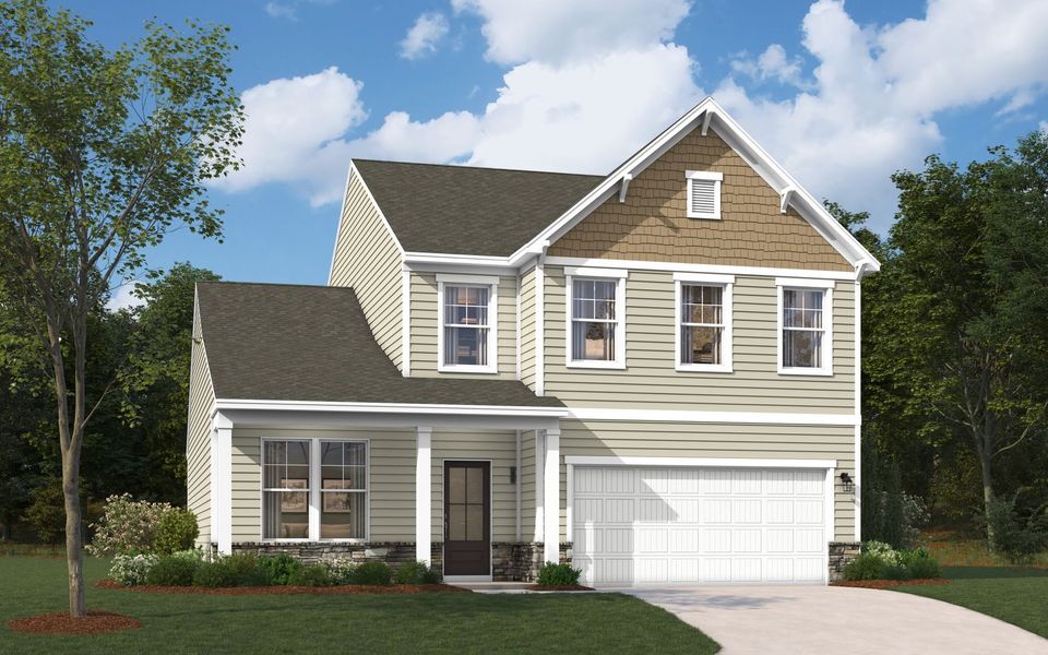 Representative exterior photo of a completed home built from the The Hollins by Stanley Martin Homes in Summer Orchard, Lexington, SC (Image 13).