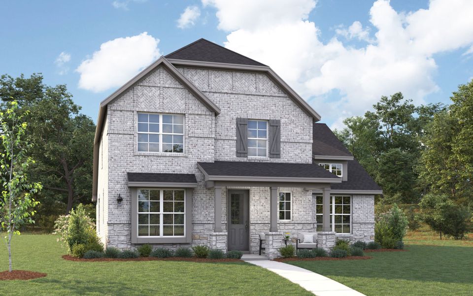 The Granbury - Tudor with Stone Elevation The Granbury - Tudor with Stone Elevation