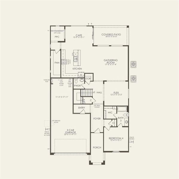 2D floor plan layout of this home in Jorde Farms, Queen Creek, AZ (Image 5).